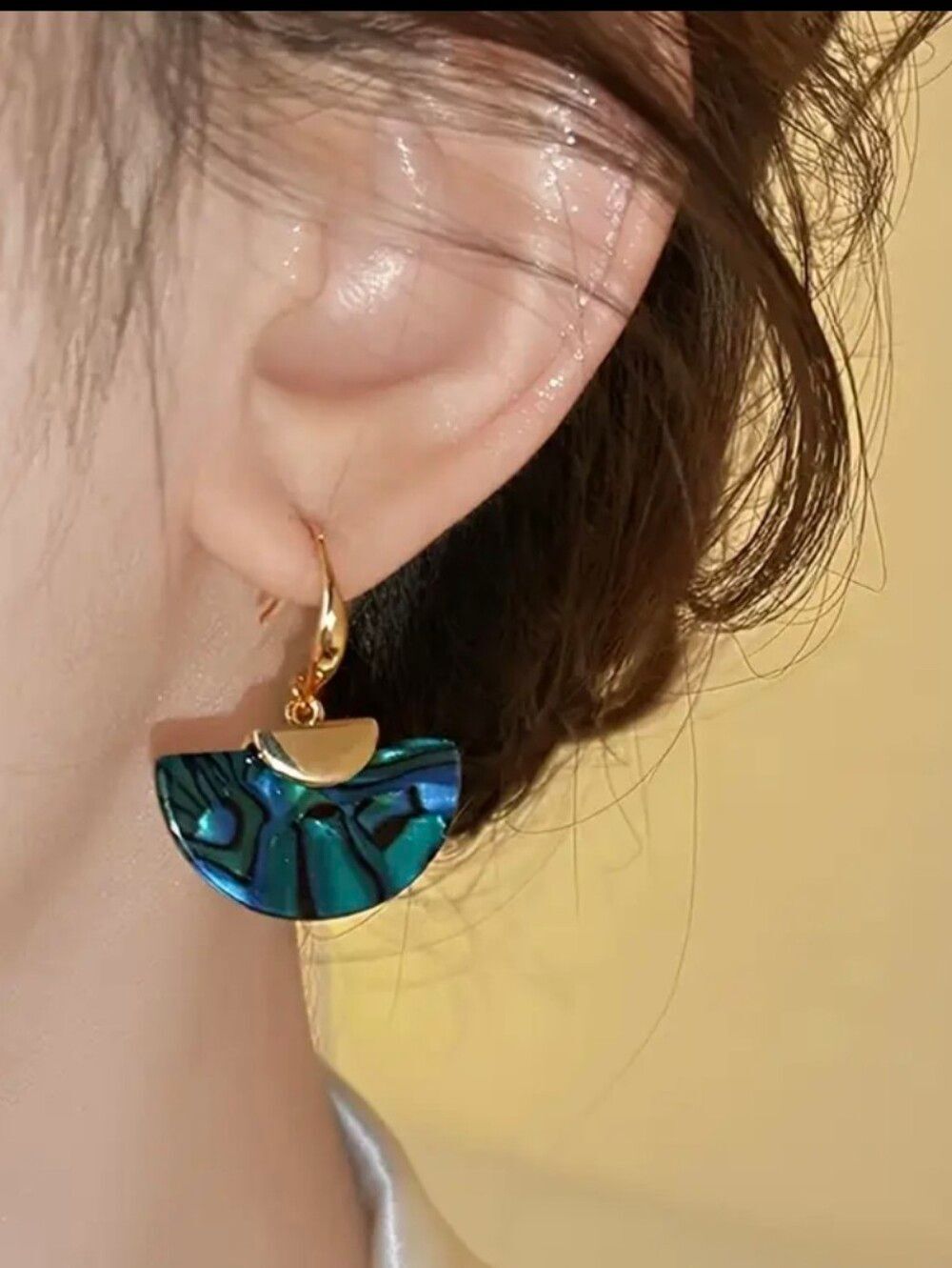 Geometric Crescent Moon Earrings
